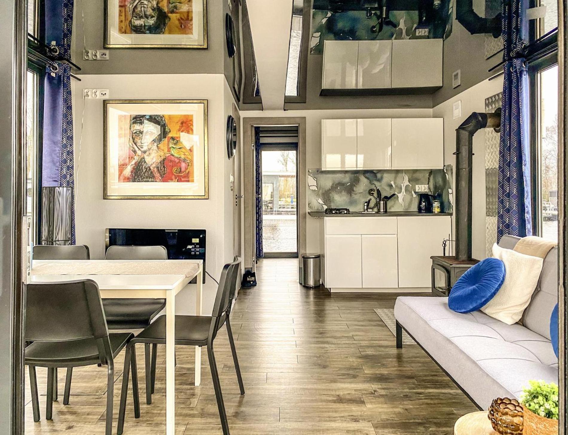 Houseboat Blue Sneekermeer Offingawier Εξωτερικό φωτογραφία